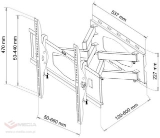 UCHWYT DO TV LCD/LED AR-65 ART 32-80" 60KG reg. pion/poziom 60cm