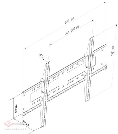 UCHWYT DO TV LCD/LED AR-88XL ART 37-100" 80KG reg. pion 37mm maxVESA 800x600