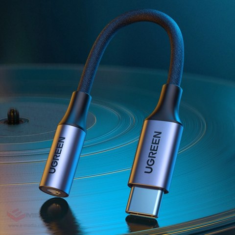 Adapter Ugreen AV161 do słuchawek mini jack 3,5 mm (żeński) / USB-C (męski) 10 cm - szary