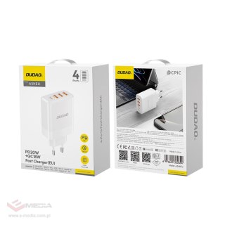 Ładowarka Dudao A5HEU sieciowa 3x USB-A 1x USB-C PD20W - biała