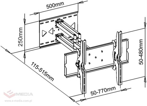 UCHWYT DO TV LCD/LED/PLAZMA 32-100" 100KG AR-24 ART reg.pion/poziom