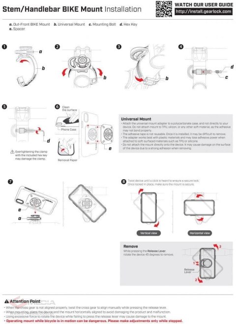 Uchwyt Spigen Gearlock MS100 na kierownicę rowerową - czarny