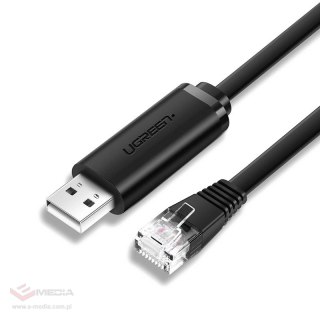 Ugreen kabel konsolowy przejściówka USB - Ethernet RJ45 1,5m czarny (CM204)