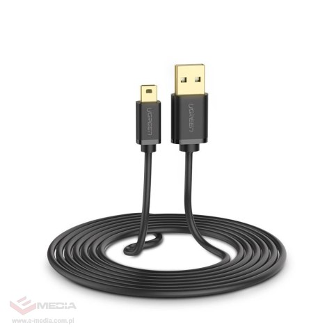 Ugreen kabel przewód USB - mini USB 480 Mbps 3 m czarny (US132 10386)