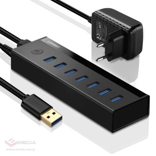 Ugreen wielofunkcyjny HUB 7w1 USB-A - 7xUSB-A 5Gb/s czarny (US219)