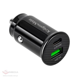 Ładowarka samochodowa Kruger&Matz dual USB 3100 mA z funkcją Quick Charge 3.0 i Power Delivery