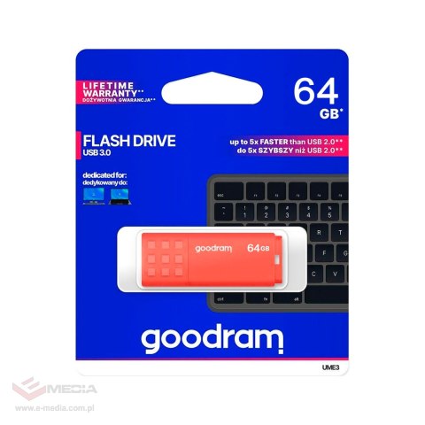 Pendrive Goodram USB 3.2 64GB pomarańczowy