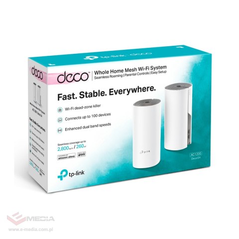 TP-LINK DECO E4 Domowy system Wi-Fi Mesh AC1200 2-PACK