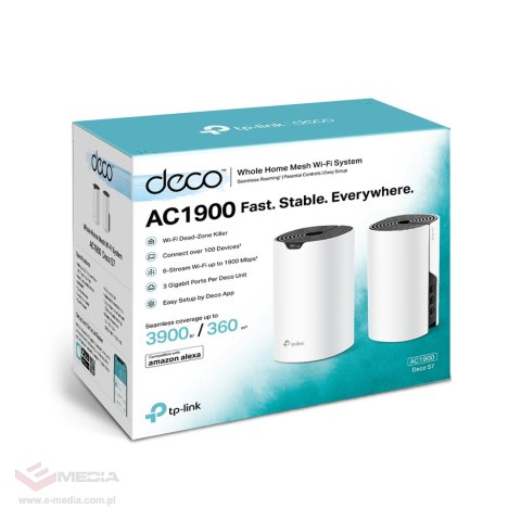 TP-LINK DECO S7 Domowy system Wi-Fi Mesh AC1900 2-PACK 600/1300Mb/s