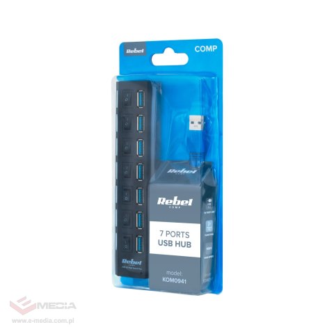 HUB USB 3.0 7 portowy Rebel