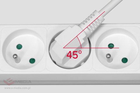 Przedłużacz sieciowy Rebel 3 gniazda + 2 gniazda USB z wyłącznikiem - 1.5m