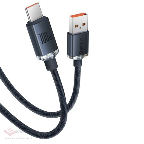 Baseus Crystal Shine Series kabel przewód USB do szybkiego ładowania i transferu danych USB Typ A - USB Typ C 100W 2m niebieski 