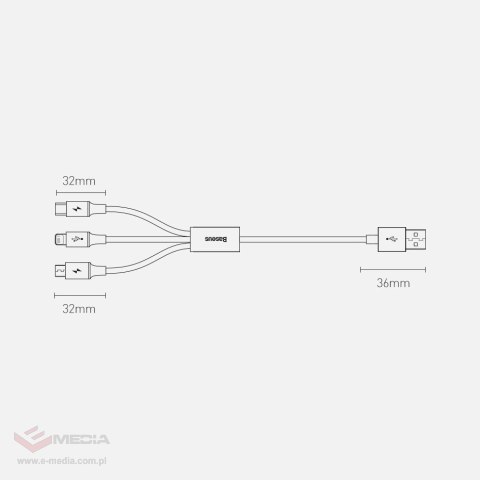 Baseus Superior 3w1 kabel USB - Lightning / USB Typ C / micro USB 3,5 A 1,5 m niebieski (CAMLTYS-03)