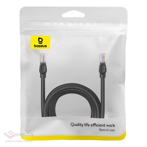 Kabel Ethernet Baseus High Speed Cat 5 RJ-45 1000Mb/s 8m okrągły - czarny