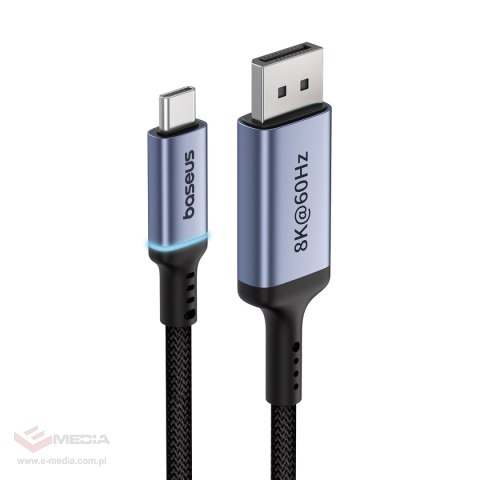 Kabel jednokierunkowy Baseus High Definition Series USB-C do DisplayPort 1.4 8K 60Hz 1.5m - czarny