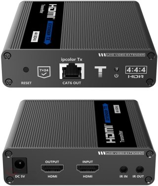 Konwerter HDMI na LAN KASKADA 4K Spacetronik IP SPH-676C - zestaw