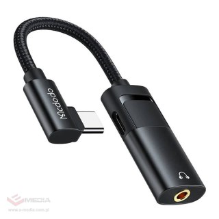 Adapter USB-C do AUX mini jack 3.5mm + USB-C, Mcdodo CA-1880 (czarny)