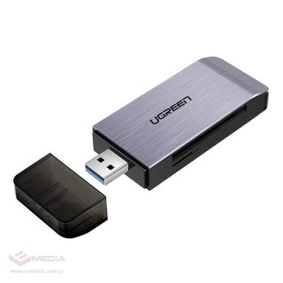 Adapter USB 4 w 1 UGREEN czytnik kart SD + microSD 	CM180(srebrny)