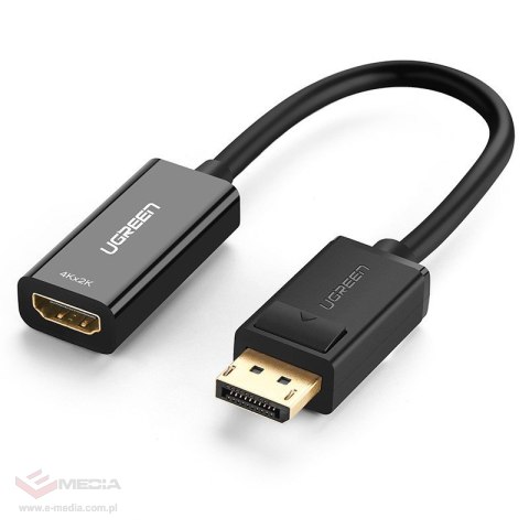 Adapter, kabel DisplayPort (męski) - HDMI (żeński) UGREEN MM137, FullHD 25cm (czarny)