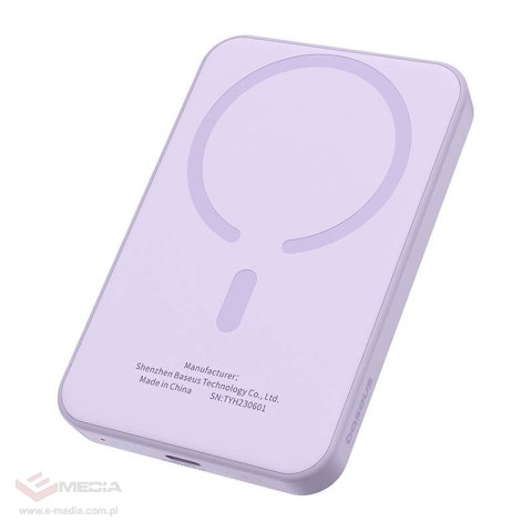 Magnetyczny mini powerbank Baseus 5000mAh 20W (fioletowy)