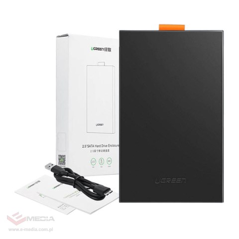 Obudowa zewnętrzna dysku 2,5" UGREEN 	CM237 SATA SSD/HDD (czarna)