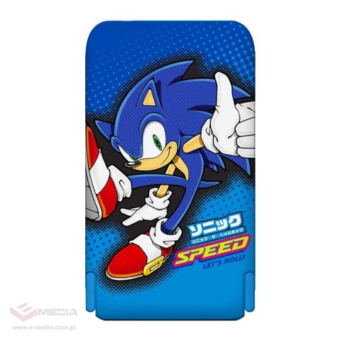 Powerbank magnetyczny OTL 5000 mAh, USB-C 15W, Sonic The Hedgehog ze stojakiem (niebieski)