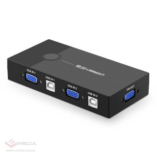 Przełącznik switch KVM UGREEN 30357 2-portowy VGA (czarny)