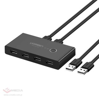 Switch przełącznik KVM USB 2x4 UGREEN USB 2.0 	US216 (czarny)