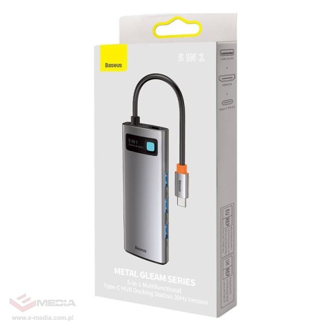 Adapter 5w1 Baseus Hub USB-C na 3x USB 3.0 + HDMI + USB-C PD