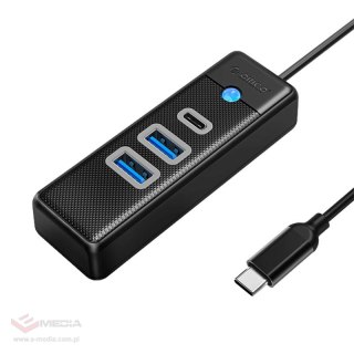 Adapter Hub USB-C do 2x USB 3.0 + USB-C Orico, 5 Gbps, 0.15m (czarny)