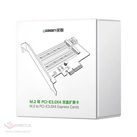 Adapter UGREEN CM302 PCIe 3.0 x4 do M.2 M-Key + M.2 B-Key