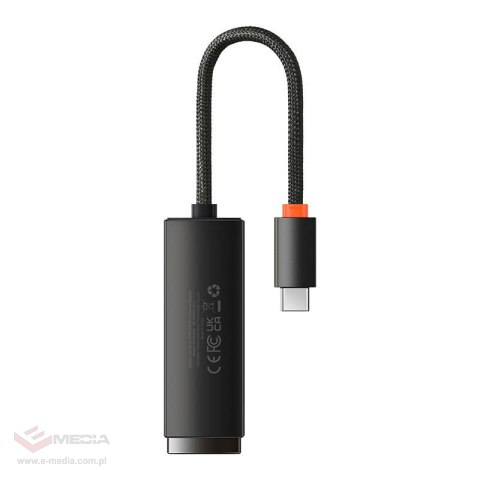 Adapter sieciowy Baseus Lite Series USB-C do RJ45 (czarny)