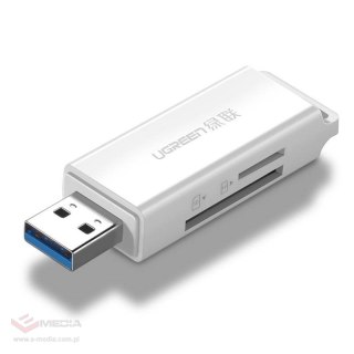 Czytnik kart pamięci UGREEN CM104 SD/microSD USB 3.0 (biały)