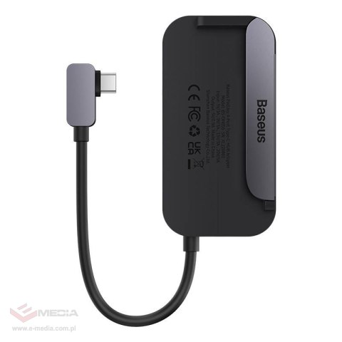 Hub 4w1 Baseus PadJoy Series USB-C do USB 3.0 + HDMI + USB-C PD + jack 3.5mm (Szary)