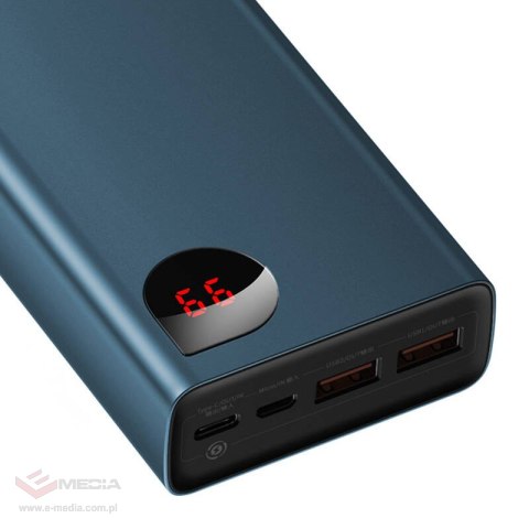 Powerbank Baseus Adaman Metal 20000mAh, PD, QC 3.0, 65W, 2xUSB + USB-C + micro USB, (niebieski)