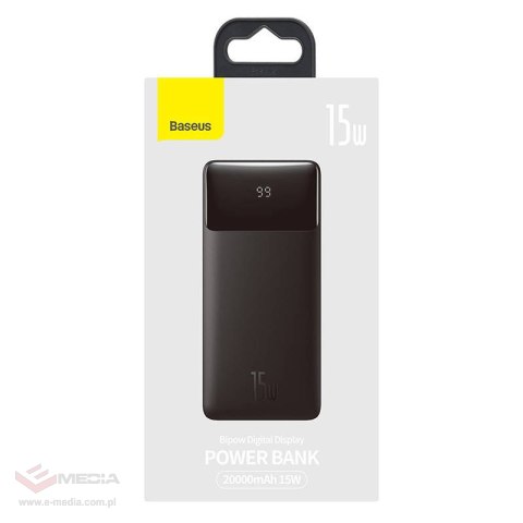 Powerbank Baseus Bipow 20000mAh, 2xUSB, USB-C, 15W (czarny)