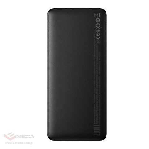 Powerbank Baseus Bipow, 20000mAh, 2x USB, USB-C, 25W (czarny)