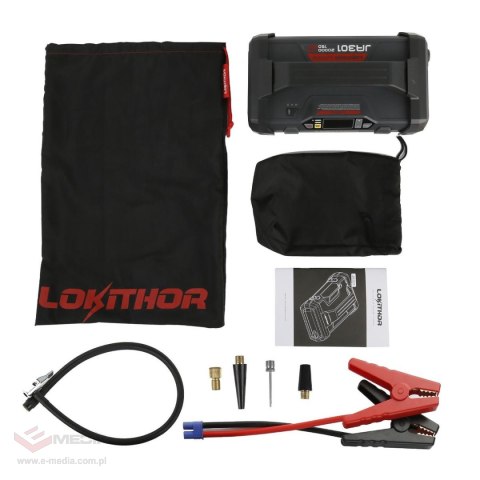 Urządzenie 4 w 1: Jump Starter / Rozrusznik / Booster 2000A + Powerbank 20000mAh + Kompresor + Latarka Lokithor JA301