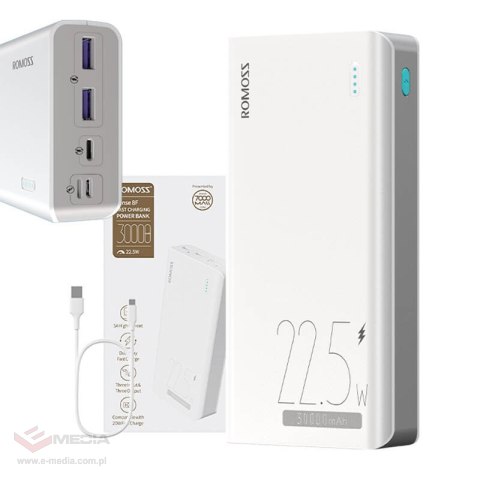 Powerbank Romoss SENSE8F 30000mAh, 22.5W (biały)