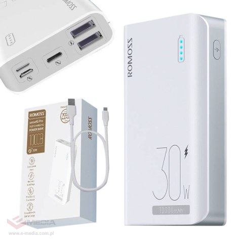 Powerbank Romoss Sense 4S Pro 10000mAh, 30W (biały)