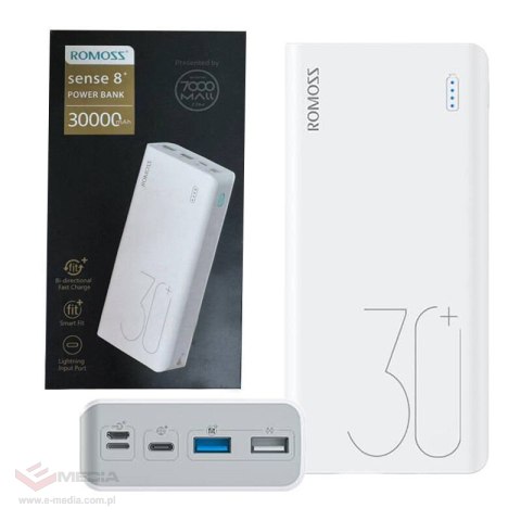 Powerbank Romoss Sense 8+ 30000mAh (biały)