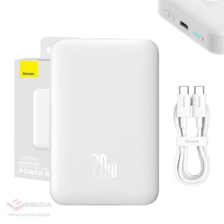 Powerbank magnetyczny Baseus Magnetic Mini 10000mAh, USB-C 20W MagSafe (biały)