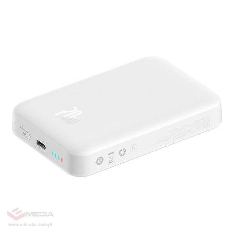 Powerbank magnetyczny Baseus Magnetic Mini 10000mAh, USB-C 20W MagSafe (biały)