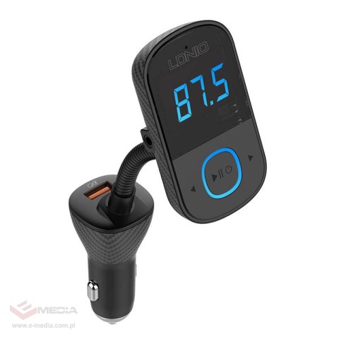 Transmiter FM LDNIO Bluetooth C705Q 2USB, USB-C + kabel MicroUSB