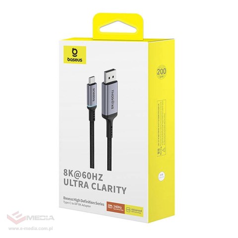 Adapter Baseus USB-C do DisplayPort 2m (czarny)