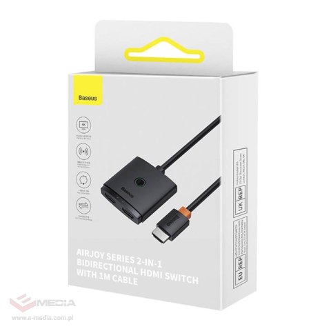 Adapter HDMI Baseus 2w1 z kablem 1m (czarny)