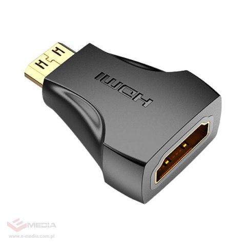 Adapter Mini HDMI męski do HDMI żeński Vention AISB0 4K 30Hz (czarny)