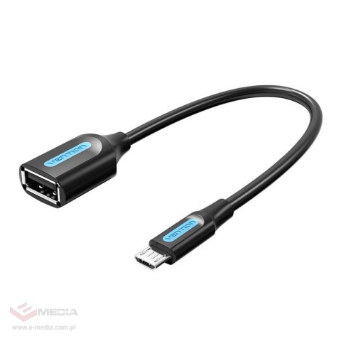 Adapter OTG micro USB męski do USB-A żeński Vention CCUBB 2A 0.15m (czarny)