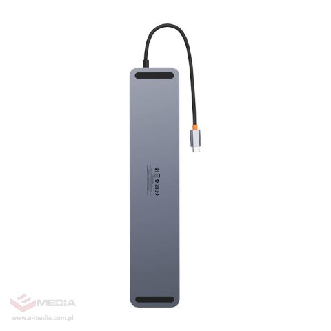 Hub 12w1 Baseus EliteJoy Gen2 series USB-C do 2xHDMI+ 3xUSB 3.0+ PD+ DP+ SD/TF+ RJ45+Type-C+ 3.5mm (ciemny szary)