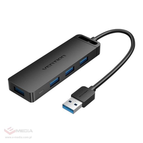 Hub USB 3.0 z 4 portami i zasilaniem Vention CHLBB 0,15 m, czarny